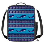 Shark Knitted Pattern Print Crossbody Lunch Bag