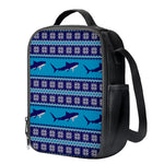 Shark Knitted Pattern Print Crossbody Lunch Bag