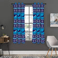 Shark Knitted Pattern Print Grommet Curtain Panels