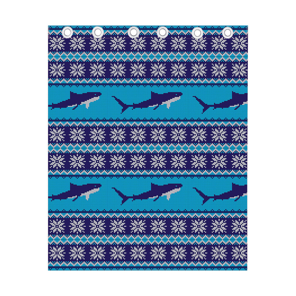 Shark Knitted Pattern Print Curtain