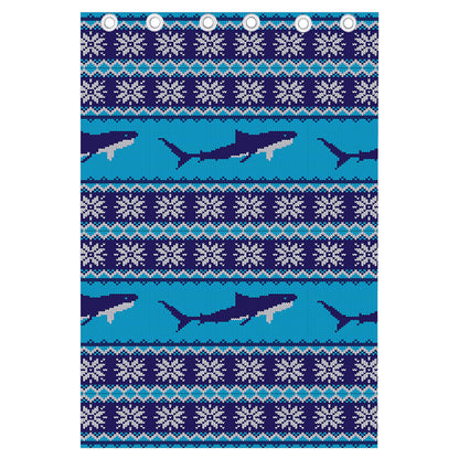 Shark Knitted Pattern Print Curtain