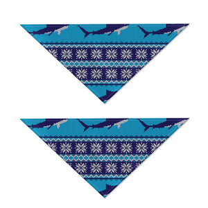 Shark Knitted Pattern Print Dog Bandana