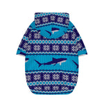 Shark Knitted Pattern Print Dog Zip Up Hoodie