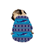 Shark Knitted Pattern Print Dog Zip Up Jacket