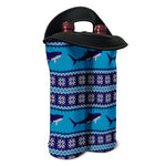 Shark Knitted Pattern Print Double Neoprene Wine Tote