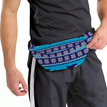 Shark Knitted Pattern Print Fanny Pack