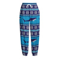 Shark Knitted Pattern Print Fleece Lined Knit Pants