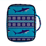 Shark Knitted Pattern Print Front Pocket Bible Bag
