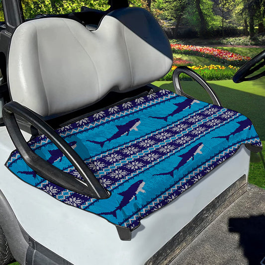 Shark Knitted Pattern Print Golf Cart Seat Cover