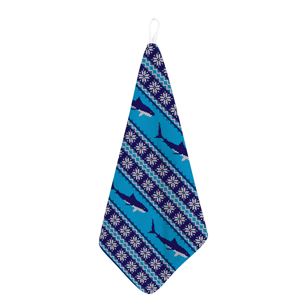 Shark Knitted Pattern Print Hand Towel