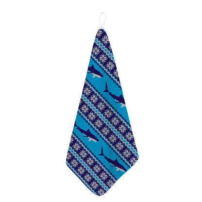 Shark Knitted Pattern Print Hand Towel