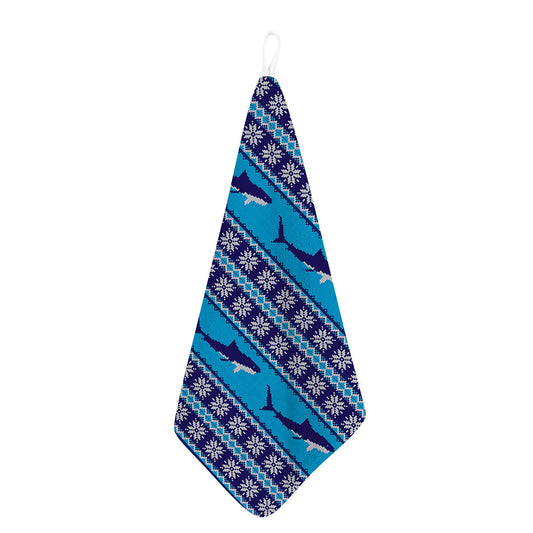 Shark Knitted Pattern Print Hand Towel