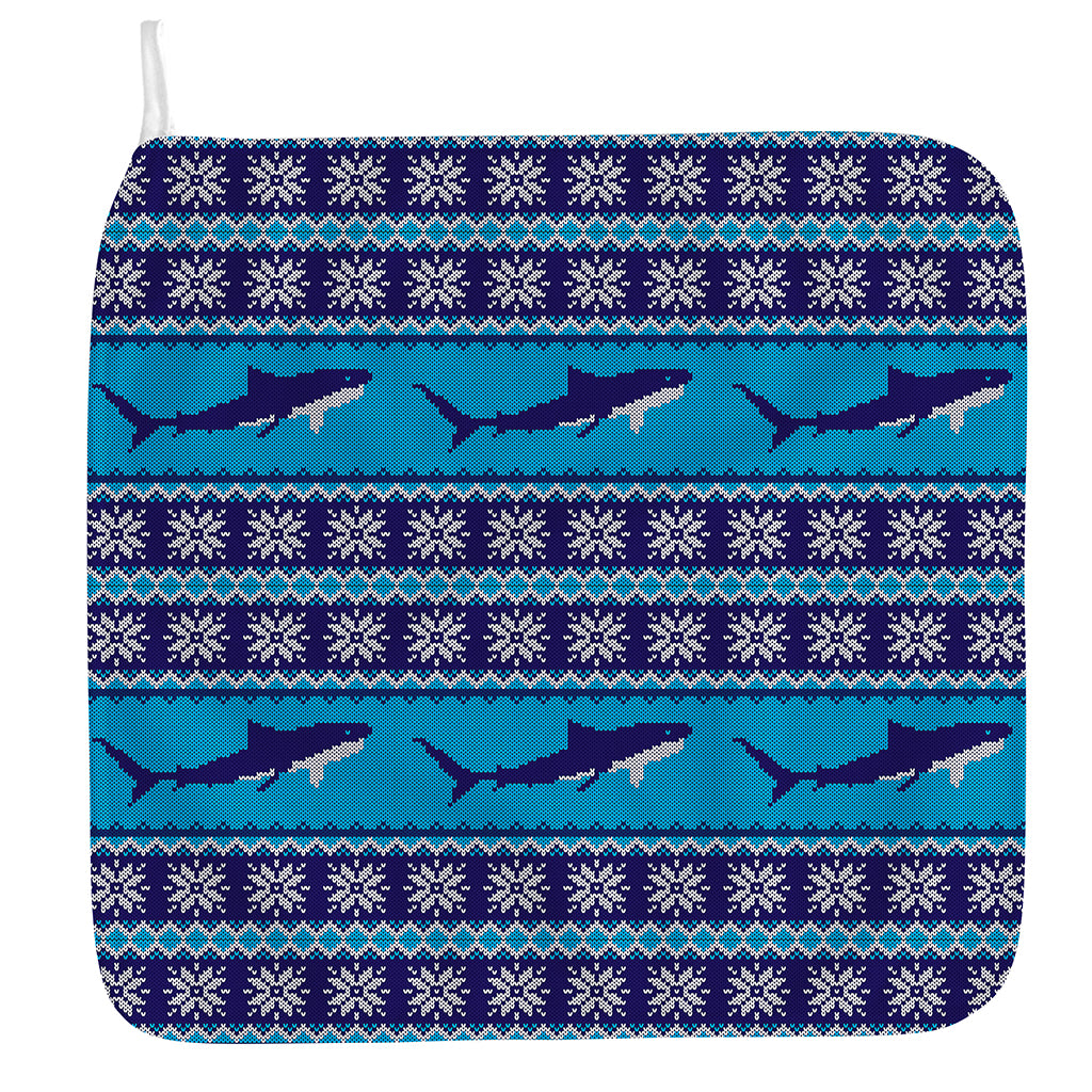 Shark Knitted Pattern Print Hand Towel