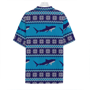 Shark Knitted Pattern Print Hawaiian Shirt