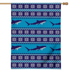 Shark Knitted Pattern Print House Flag
