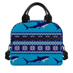 Shark Knitted Pattern Print Insulated Lunch Bag