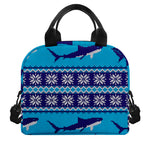Shark Knitted Pattern Print Insulated Lunch Bag