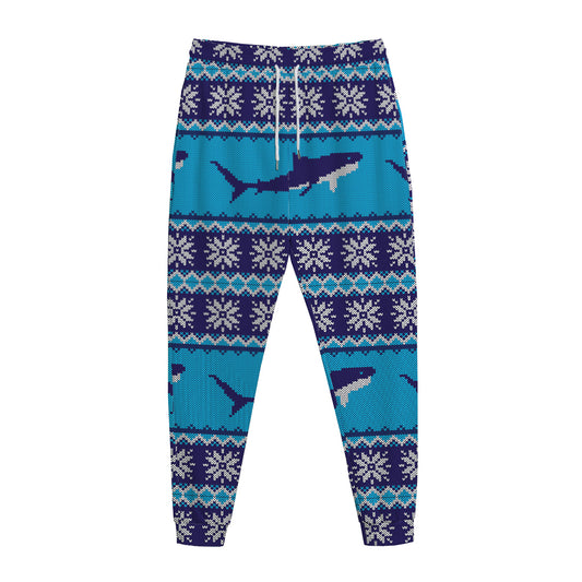 Shark Knitted Pattern Print Jogger Pants