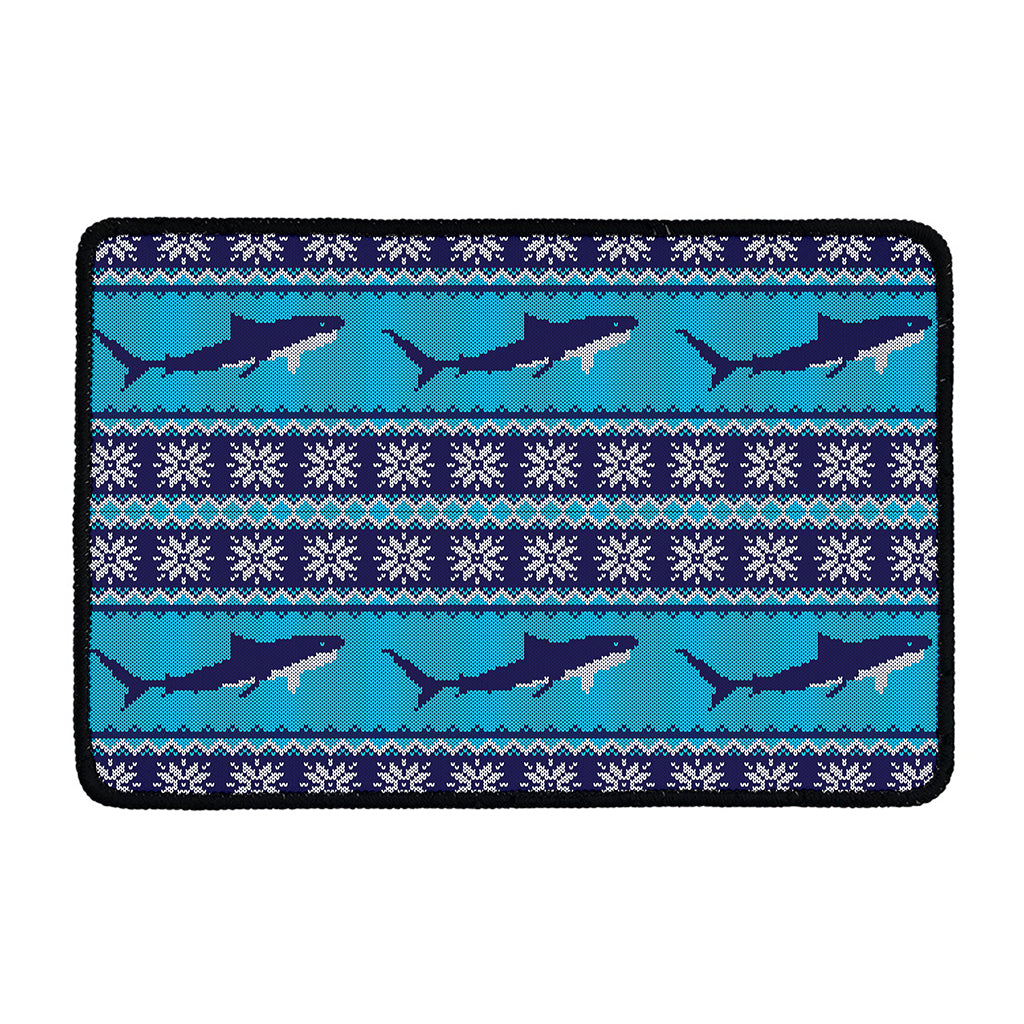 Shark Knitted Pattern Print Kitchen Mat