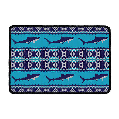Shark Knitted Pattern Print Kitchen Mat