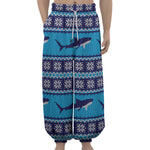 Shark Knitted Pattern Print Lantern Pants