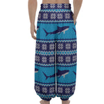 Shark Knitted Pattern Print Lantern Pants