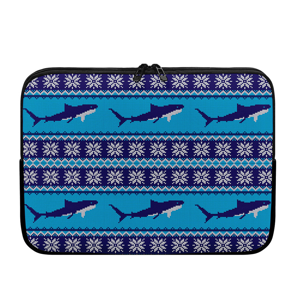 Shark Knitted Pattern Print Laptop Sleeve