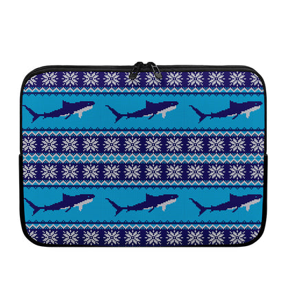 Shark Knitted Pattern Print Laptop Sleeve
