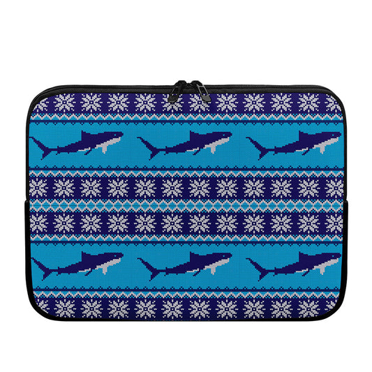 Shark Knitted Pattern Print Laptop Sleeve