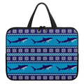 Shark Knitted Pattern Print Laptop Sleeve With Handle
