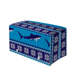Shark Knitted Pattern Print Leather Tissue Box Cover