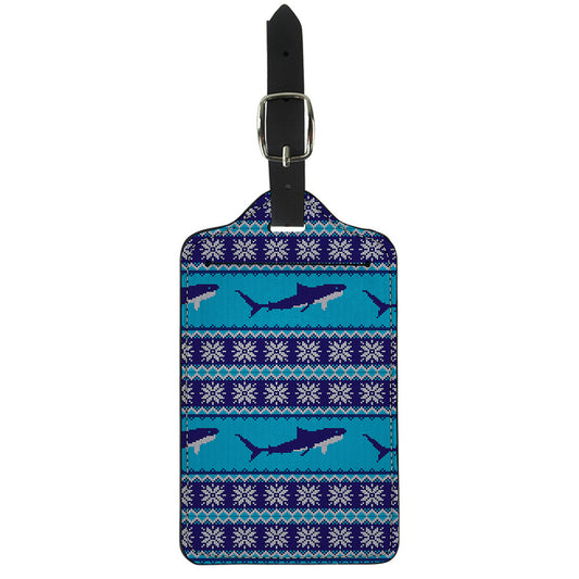 Shark Knitted Pattern Print Luggage Tag