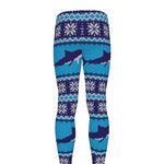 Shark Knitted Pattern Print Men's leggings