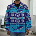 Shark Knitted Pattern Print Men's Shirt Jacket