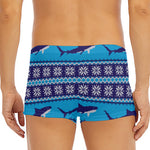 Shark Knitted Pattern Print Men's Short Boxer Briefs