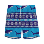 Shark Knitted Pattern Print Men's Sports Shorts