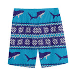 Shark Knitted Pattern Print Men's Sports Shorts