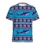 Shark Knitted Pattern Print Men's Sports T-Shirt