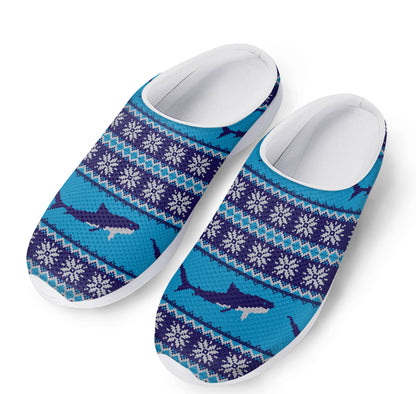 Shark Knitted Pattern Print Mesh Casual Shoes