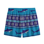Shark Knitted Pattern Print Mesh Shorts