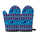 Shark Knitted Pattern Print Oven Mitts