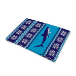 Shark Knitted Pattern Print Pet Cooling Mat Cover