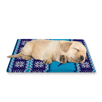 Shark Knitted Pattern Print Pet Cooling Mat Cover