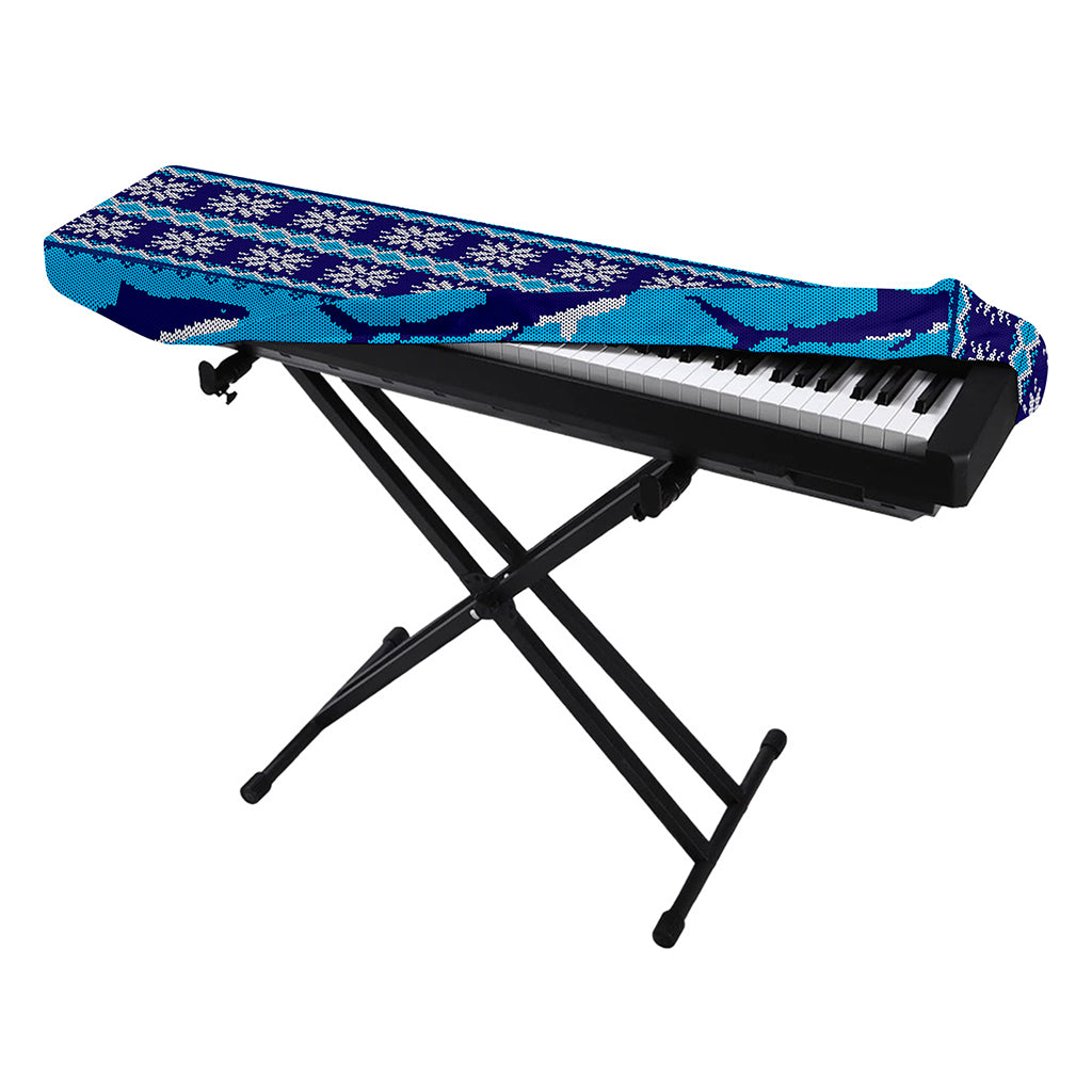 Shark Knitted Pattern Print Piano Keyboard Cover