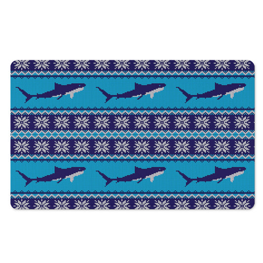 Shark Knitted Pattern Print Polyester Doormat