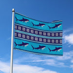 Shark Knitted Pattern Print Polyester Flag