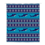 Shark Knitted Pattern Print Polyester Shower Curtain