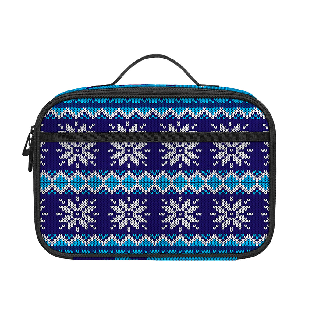 Shark Knitted Pattern Print Portable Lunch Bag
