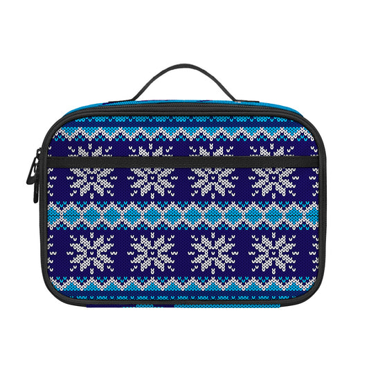 Shark Knitted Pattern Print Portable Lunch Bag