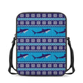 Shark Knitted Pattern Print Rectangular Crossbody Bag